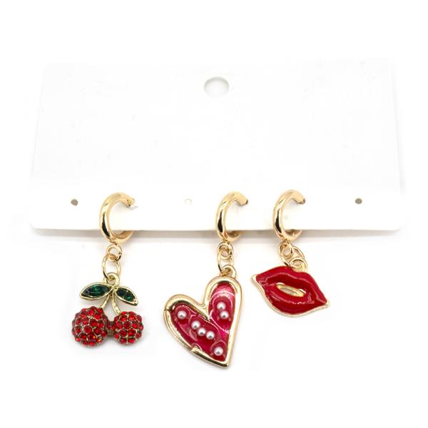 LOVE CHERRY LIPS 3PCS CHARM SET