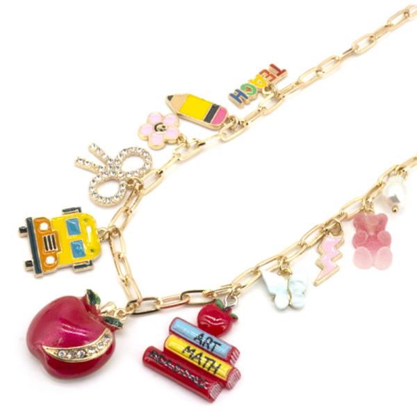 TEACHER THEME CHARM NECKLACE