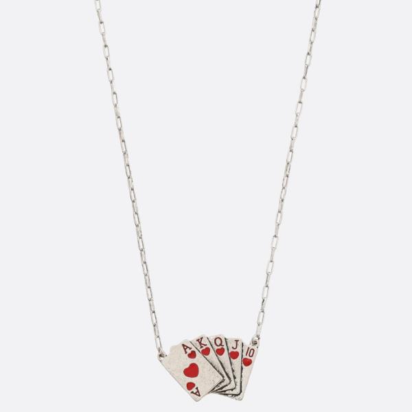 PLAYING CARDS METAL NECKLACE