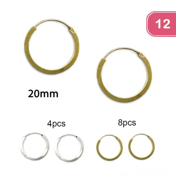 20MM METAL HOOP EARRING (12 UNITS)