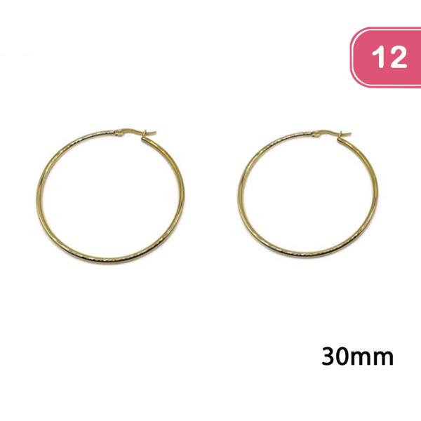 30MM METAL HOOP EARRING (12 UNITS)