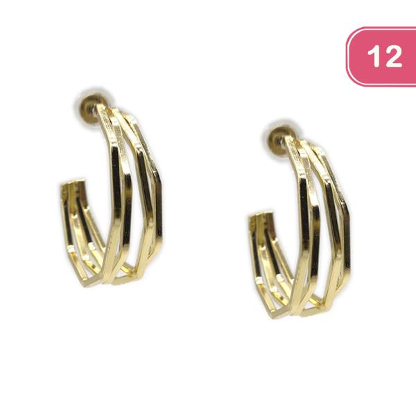 C METAL HOOP EARRING (12 UNITS)