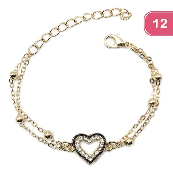 HEART METAL BRACELET (12 UNITS)