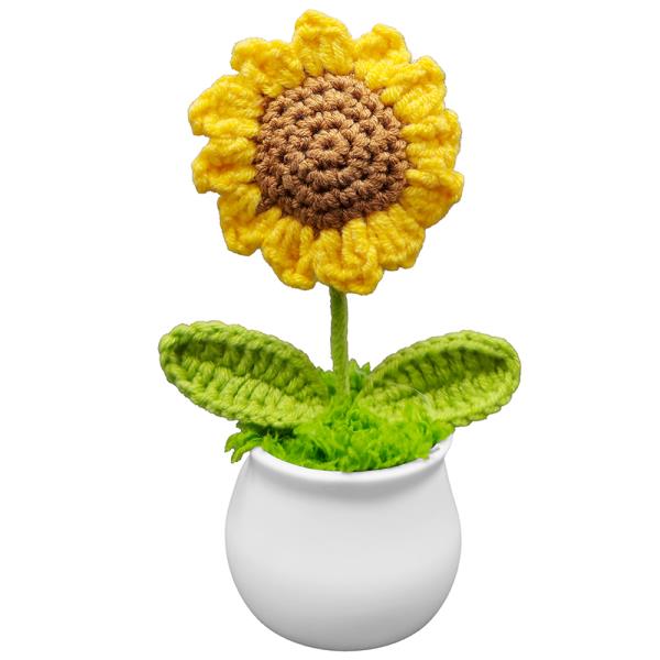 MINI POTTED CROCHET SUNFLOWER DECOR