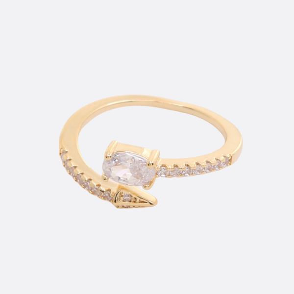 SODAJO CZ OGLD DIPPED ADJUSTABLE RING