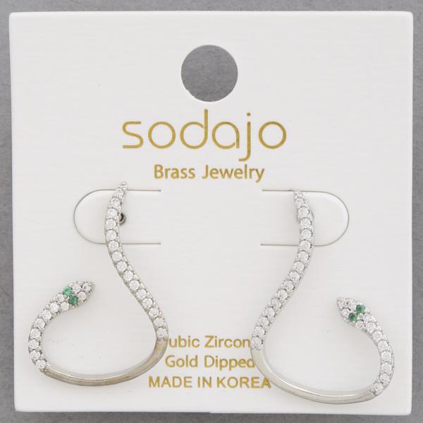 SODAJO CZ SNAKE GOLD DIPPED EARRING