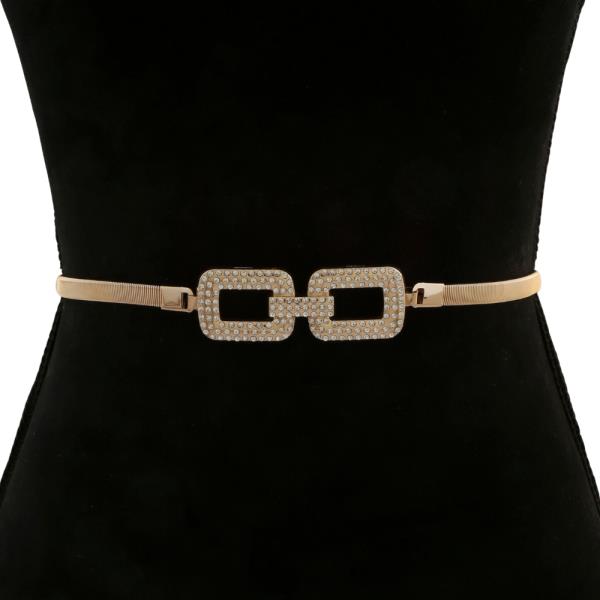 RHINESTONE OVAL LINK METAL BELT