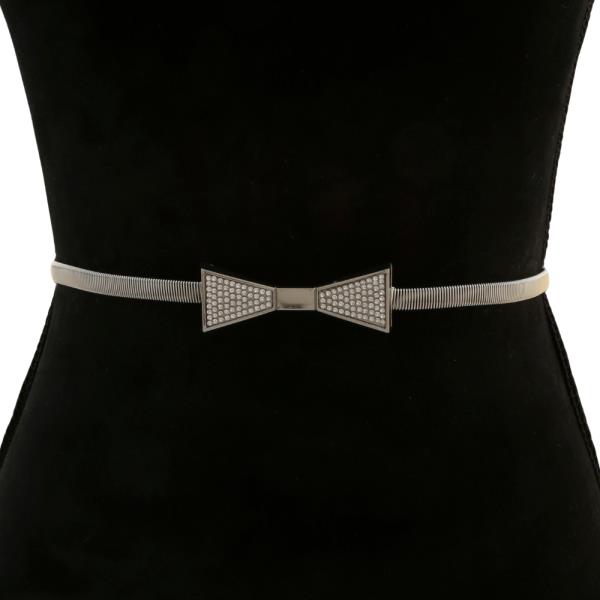 RHINESTONE BOW METAL BELT