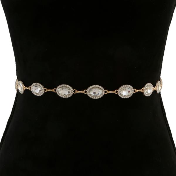 OVAL CRYSTAL LINK BELT