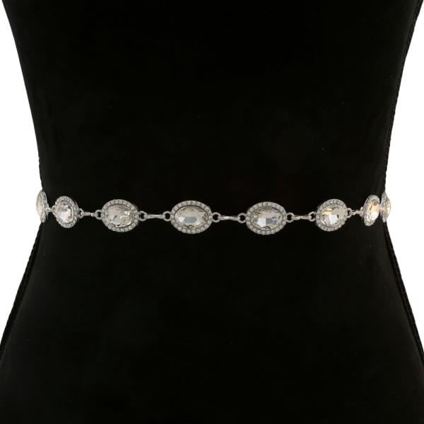 OVAL CRYSTAL LINK BELT