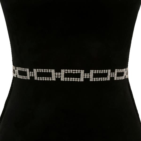 RHINESTONE RECTANGLE LINK BELT