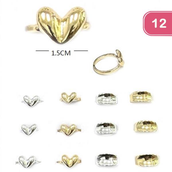 METAL HEART RING (12 UNITS)