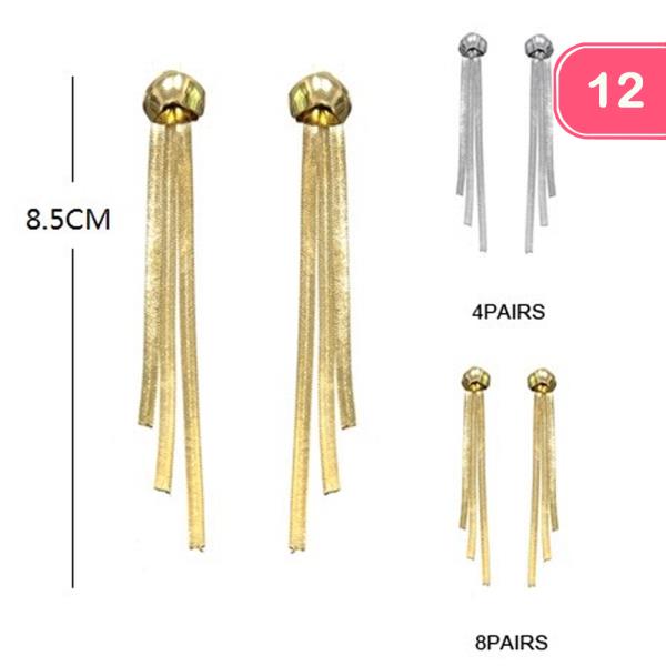 METAL TASSEL DANGLE EARRING (12 UNITS)