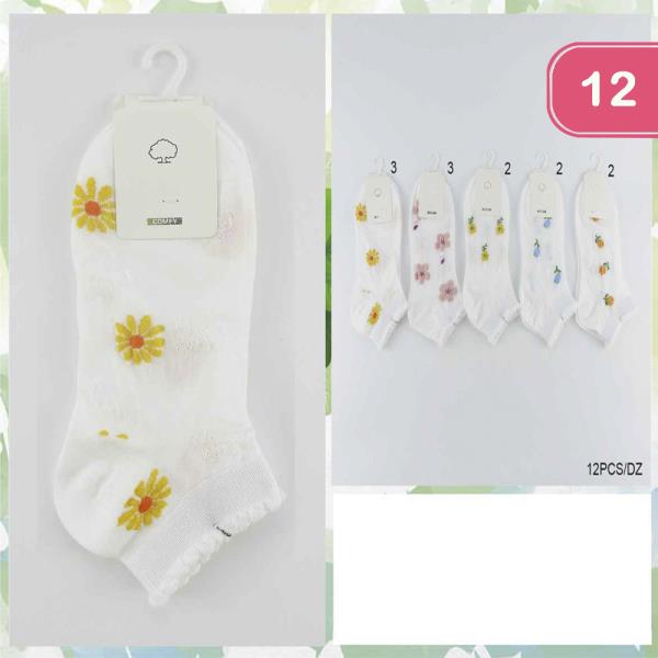 FLOWER MESH SOCKS (12 UNITS)