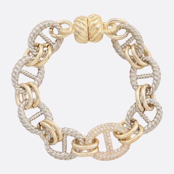 TWO TONE OVAL LINK BRACELET