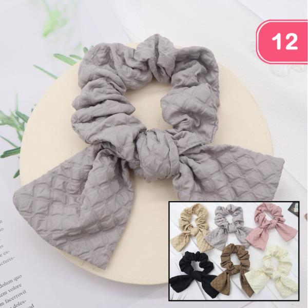 RIBBON SCRUNCHIES HAIR TIE (12 UNITS)