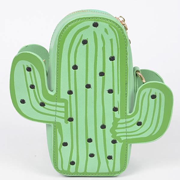 FAUX LEATHER CACTUS CROSSBODY BAG