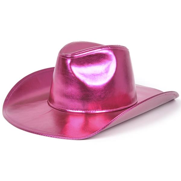 METALLIC FAUX LEATHER COWBOY HAT