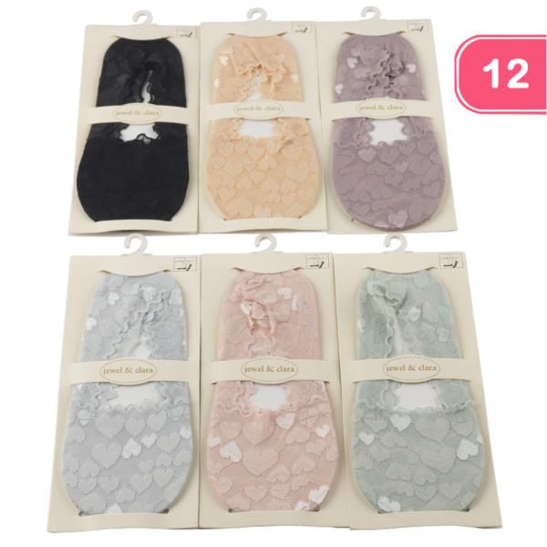 HEART LINER SOCKS (12 UNITS)