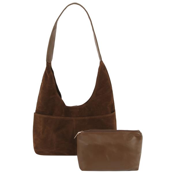 (ONLINE ONLY) 2in1 Plain shoulder hobo bag