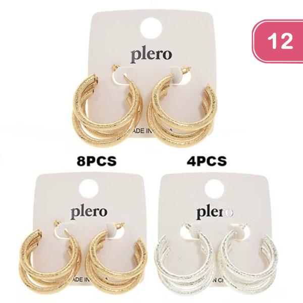 METAL C HOOP EARRING (12 UNITS)