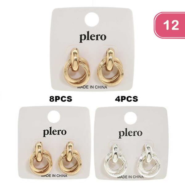 METAL ROUND POST EARRING (12 UNITS)