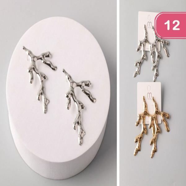 METAL STEMS POST EARRING (12 UNITS)