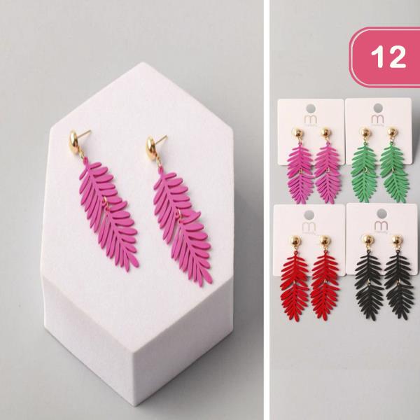 FERN LEAF LINK DROP EARRING (12 UNITS)