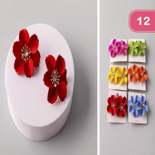 MATTE FLOWER POST EARRING (12 UNITS)