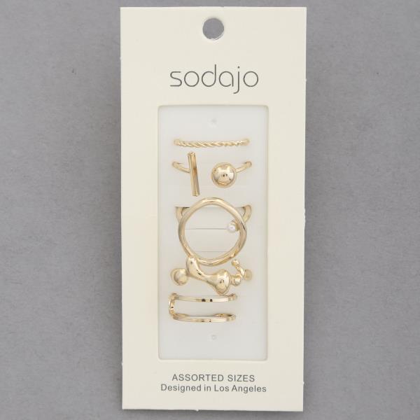 SODAJO ROUND ASSORTED METAL RING SET