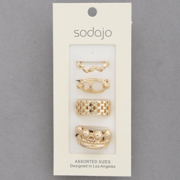 SODAJO ASSORTED METAL RING SET