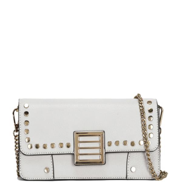 TEXTURE STUDDED FLAP CROSSBODY BAG