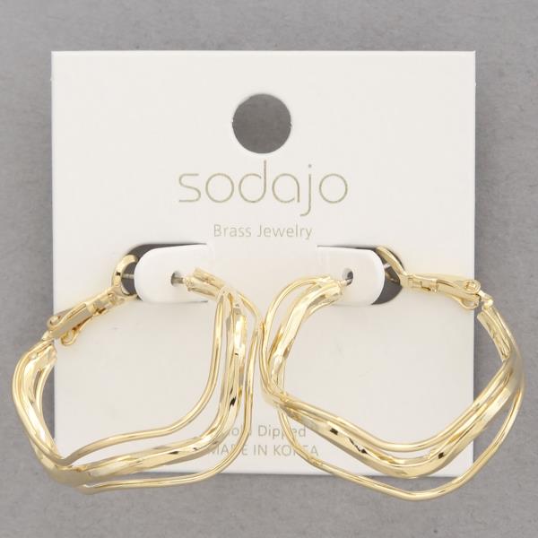 SODAJO WAVY GOLD DIPPED HOOP EARRING