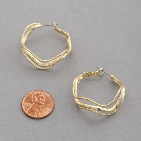 SODAJO WAVY GOLD DIPPED HOOP EARRING