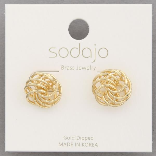 SODAJO KNOT METAL GOLD DIPPED EARRING