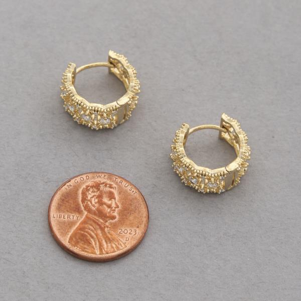 SODAJO CZ GOLD DIPPED HOOP EARRING