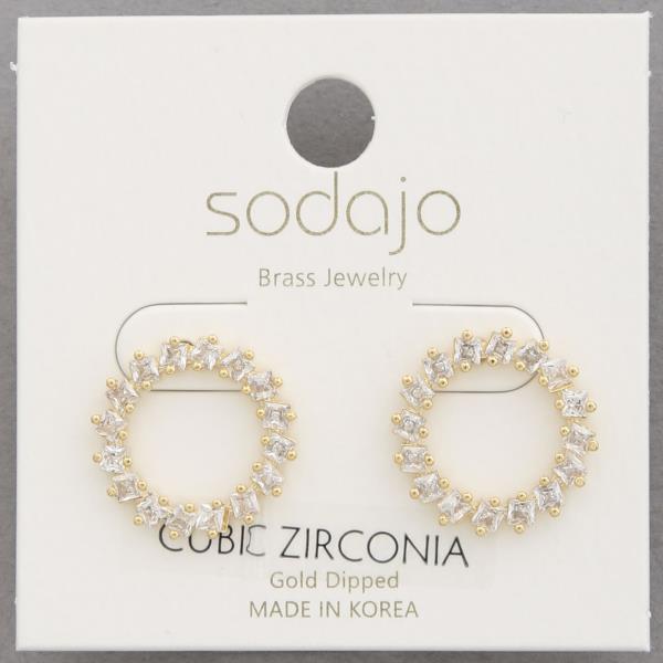 SODAJO CZ CIRCLE GOLD DIPPED EARRING