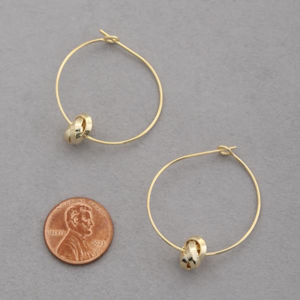 SODAJO KNOT BEAD HOOP GOLD DIPPED EARRING