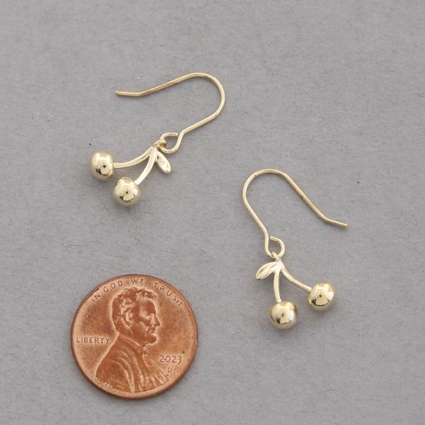 SODAJO CHERRY GOLD DIPPED DANGLE EARRING