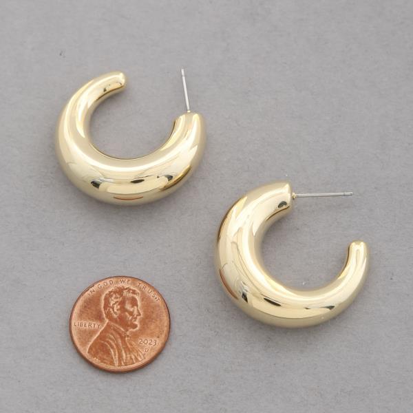 SODAJO TUBE OPEN HOOP GOLD DIPPED EARRING