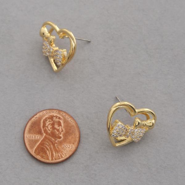 SODAJO HEART CZ GOLD DIPPED EARRING