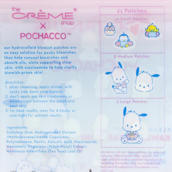 THE CREME SHOP X POCHACCO KAWAII CLEAR SKIN 21 CHARACTER PATCHES (6 UNITS)