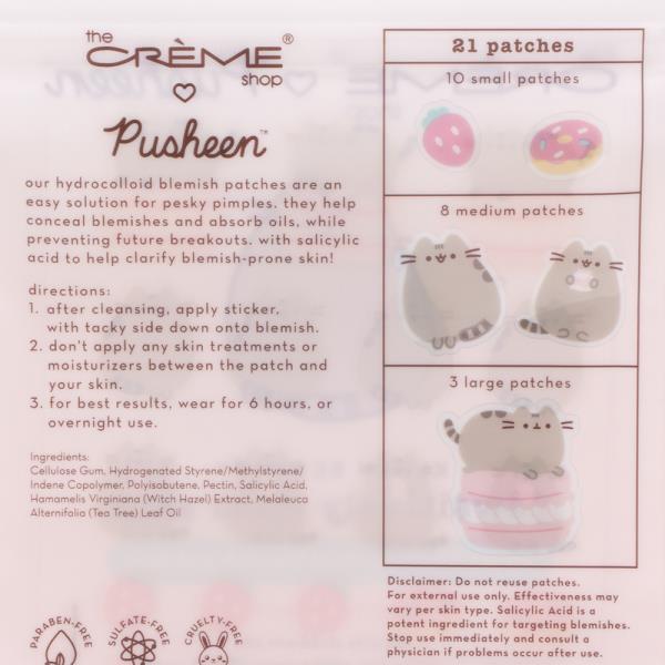 THE CREME SHOP X PUSHEEN PAWSITIVELY CLEAR SKIN INFUSED HYDROCOLLOID BLEMISH PATCHES SET OF 3