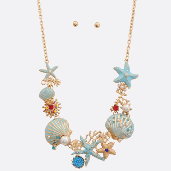 SEASHELL SEA LIFE LINK NECKLACE