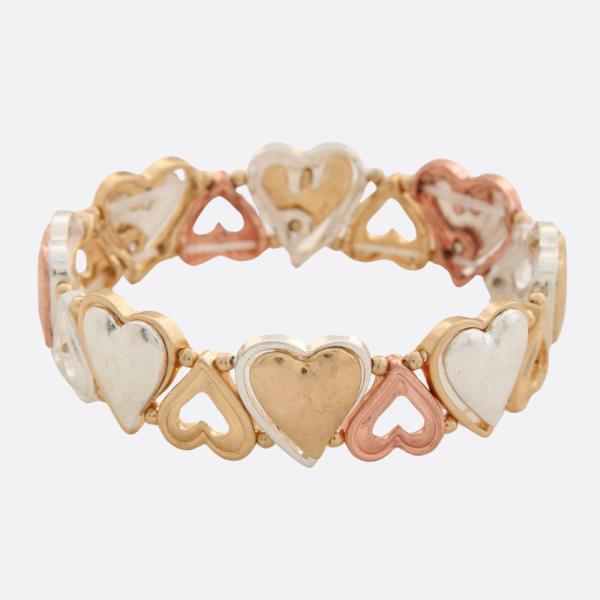 HEART SHAPE LINK METAL BRACELET