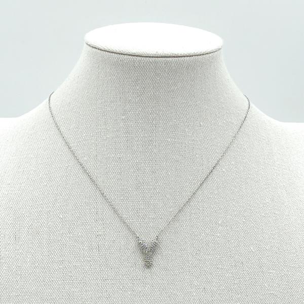 14K WHITE GOLD DIPPED TEXTURED INITIAL NECKLACE