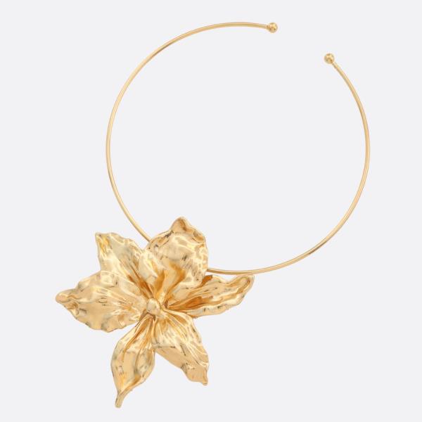 FLOWER PENDANT METAL CHOKER