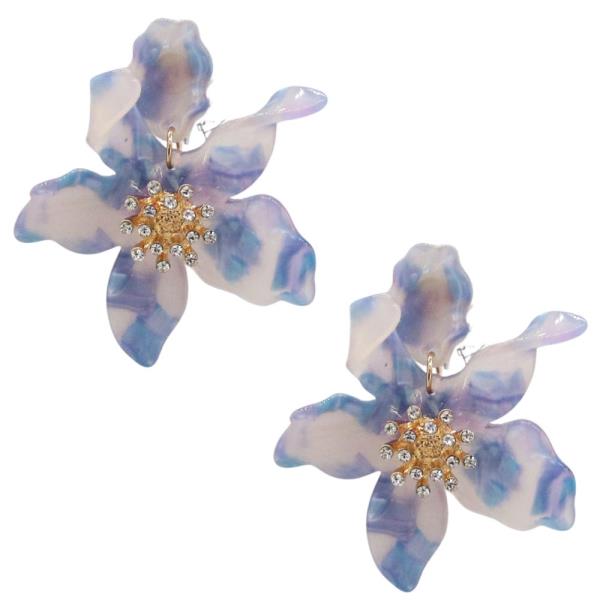 ACETATE FLOWER DANGLE EARRING