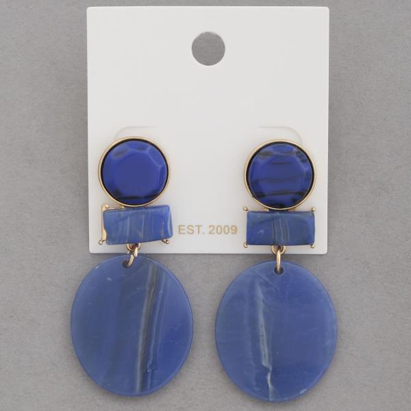 CIRCLE OVAL LINK DANGLE EARRING