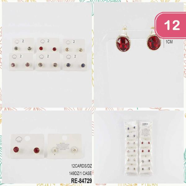 ACRYLIC STONE POST EARRING (12 UNITS)